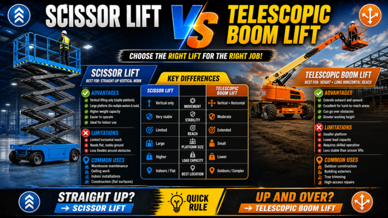 Scissor Lift vs. Telescopic Boom Lift