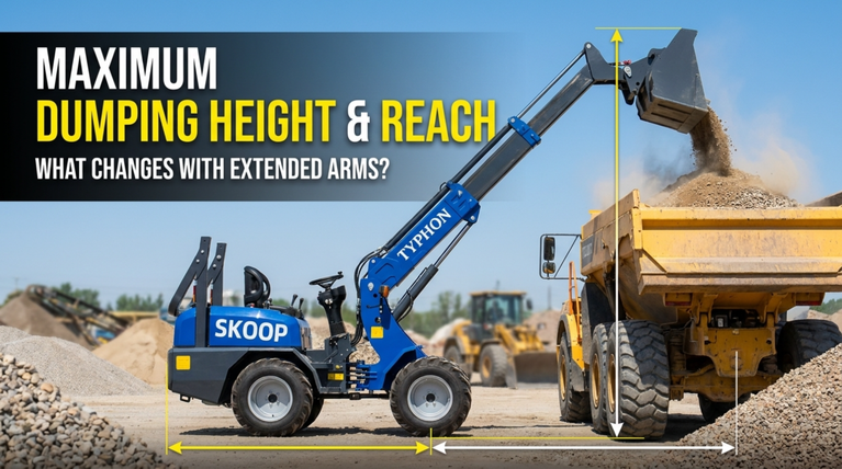 How Extended Arms Change Wheel Loader Dumping Height and Reach